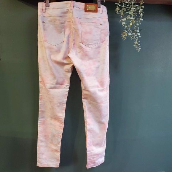 Lady Dutch High Society | Tye Dye Wash Denim Style Skinny Jeans - Picture 3 of 5